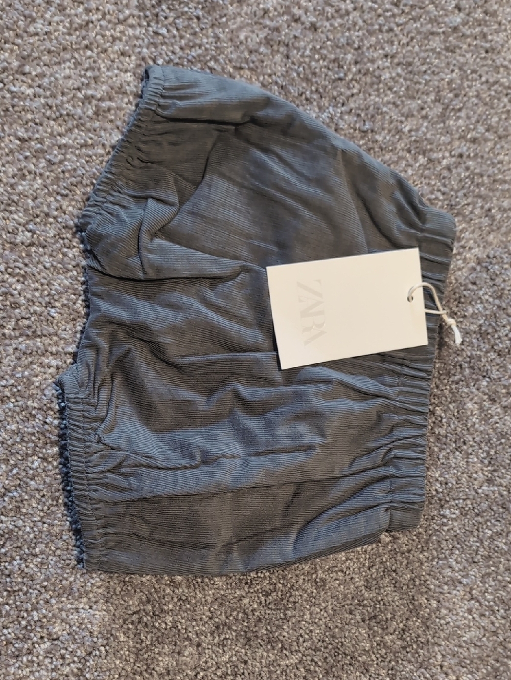 Zara Charcoal Ribbed Baby Bloomers